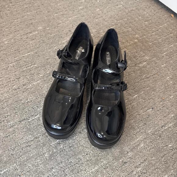 y2k style black shiny platform Mary Jane’s with the cutest buckle detail main image 7
